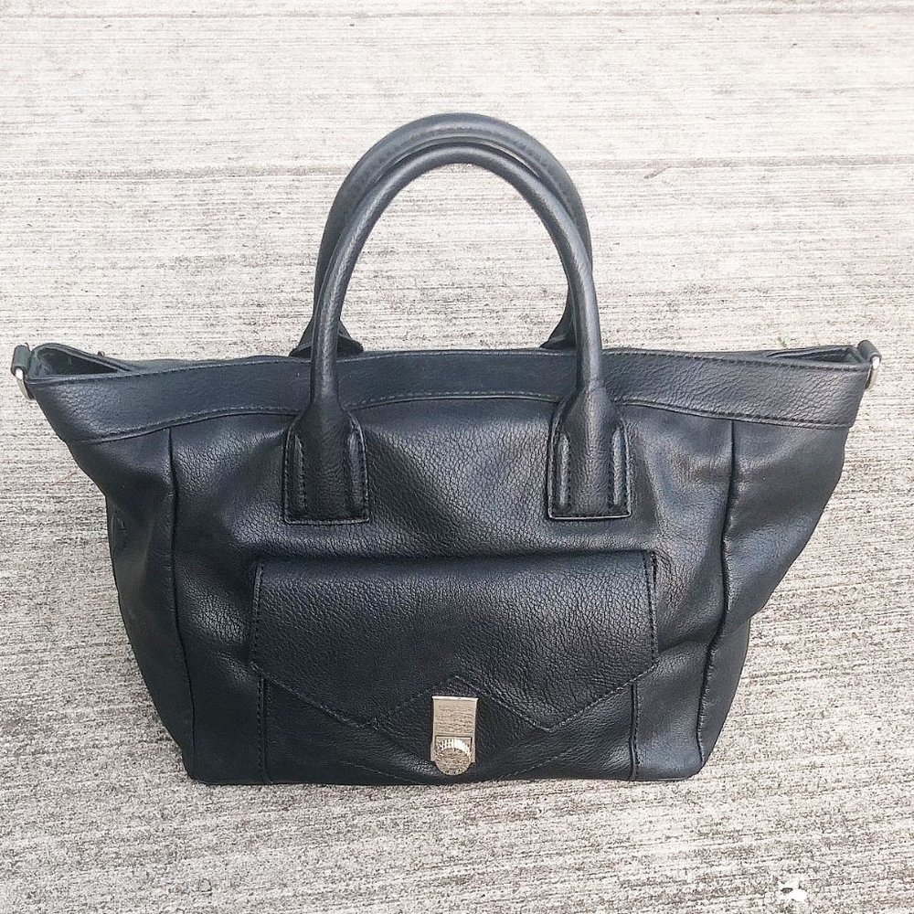 bcbgeneration black leather satchel handbag new